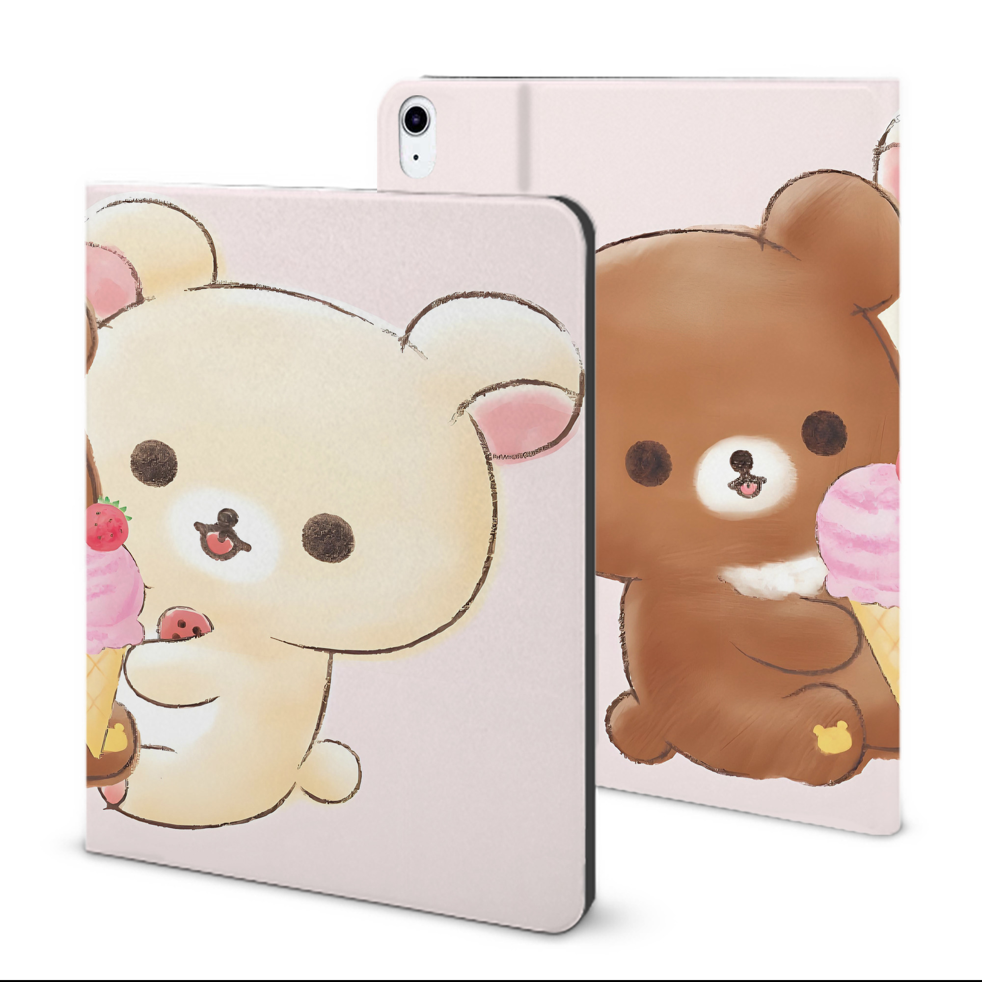 （画像用） リラックマ リラックマ キイロイトリ Rilakkuma Korilakkuma Kiiroitori IPad ケース ブック型 PUレザー TPU 耐衝撃 軽量 薄型 ペン収納なし 全面保護 IPad 各モデル対応